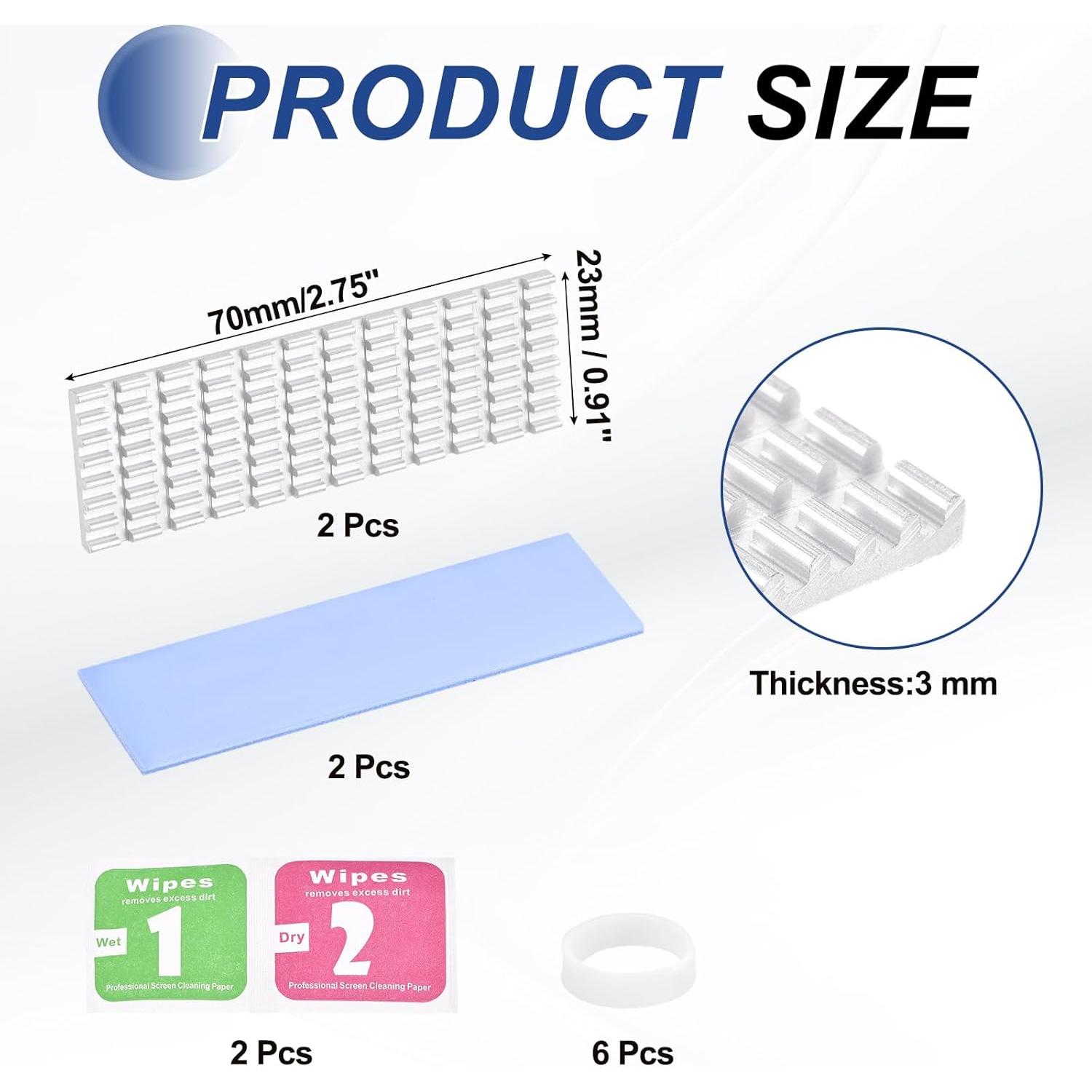 Disipador de Calor PATIKIL para M.2 2280 SSD - Aluminio Plata