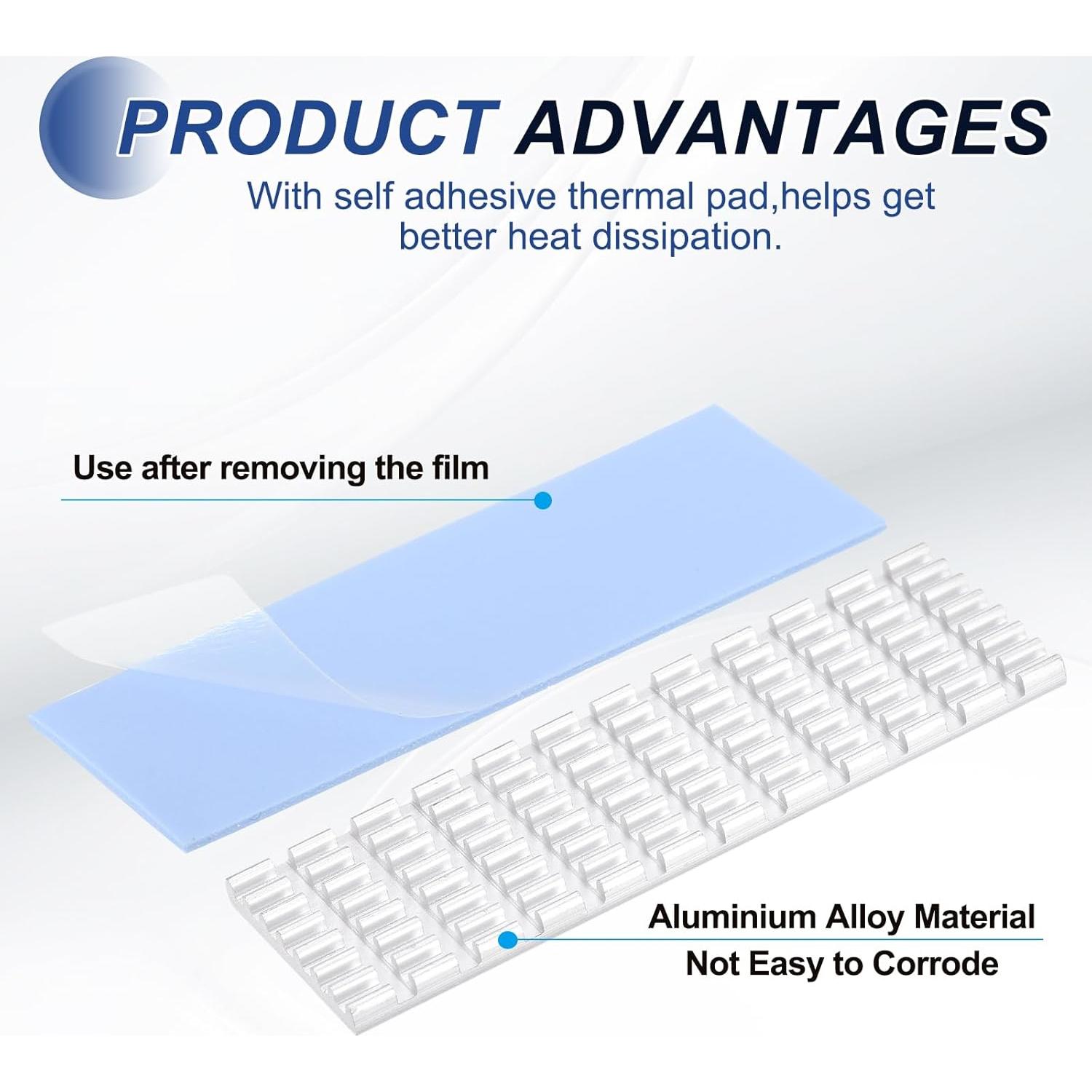 Disipador de Calor PATIKIL para M.2 2280 SSD - Aluminio Plata