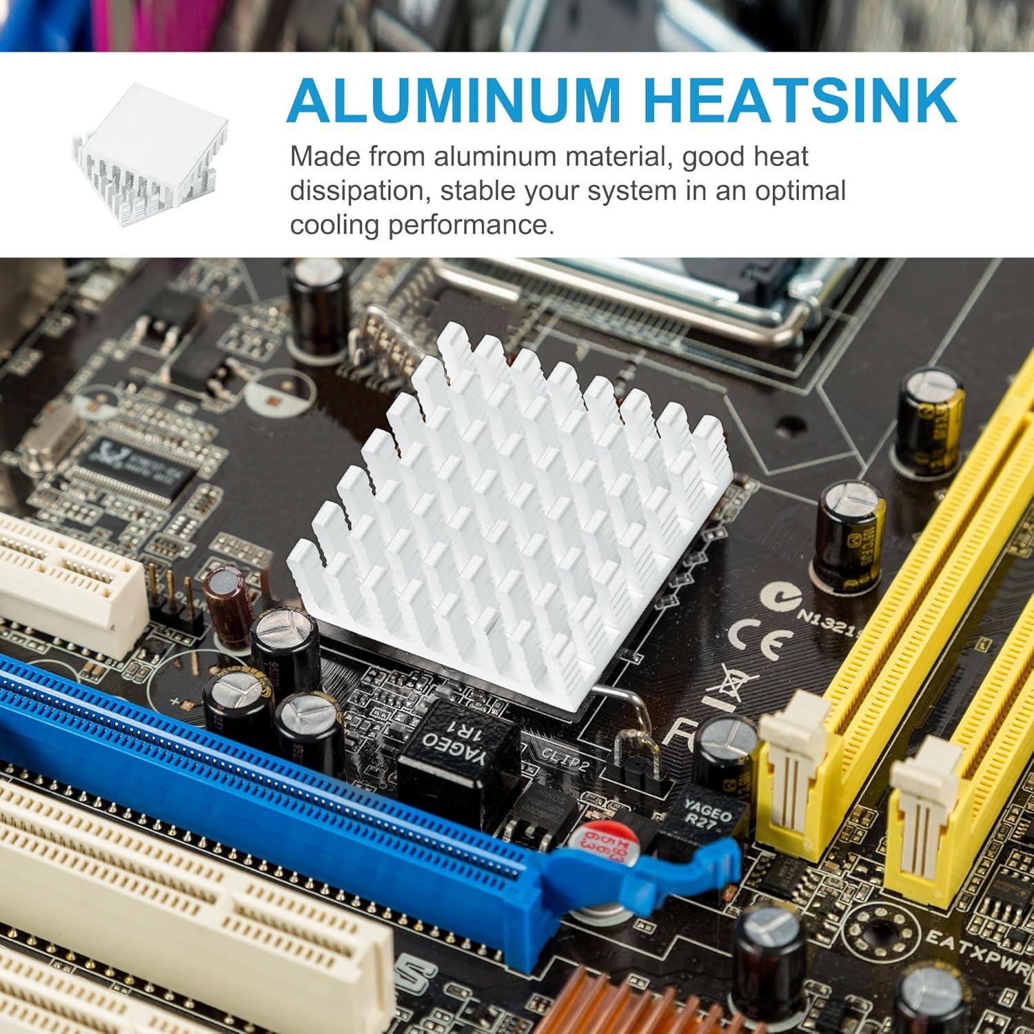 Kit de 10 Disipadores de Calor de Aluminio uxcell 28x28x8mm