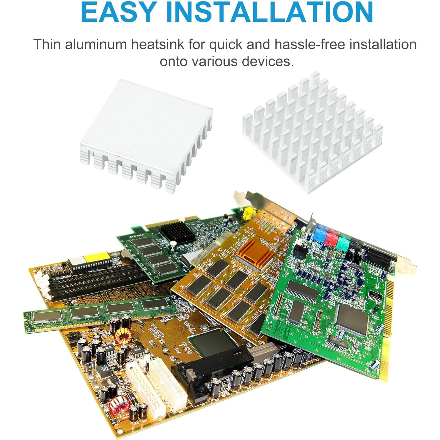 Kit de 10 Disipadores de Calor de Aluminio uxcell 28x28x8mm