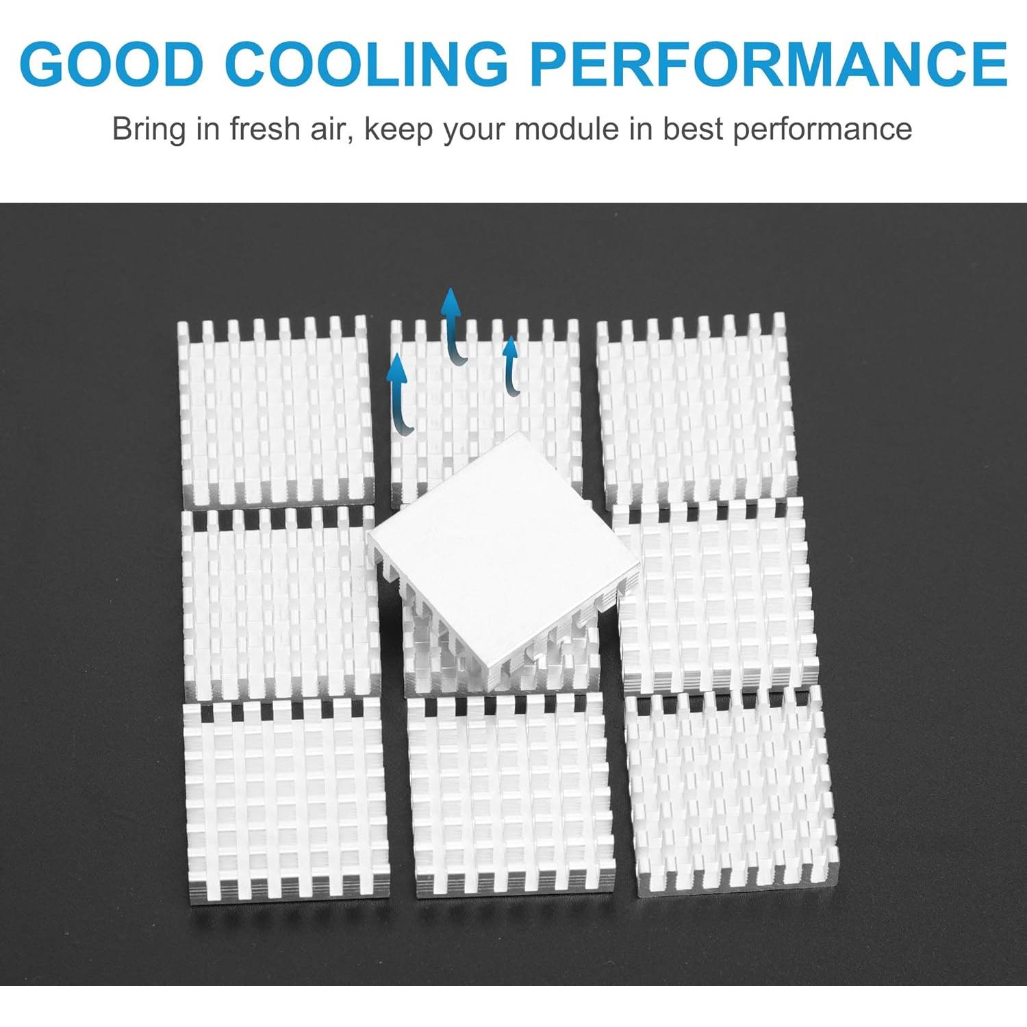 Kit de 10 Disipadores de Calor de Aluminio uxcell 28x28x8mm