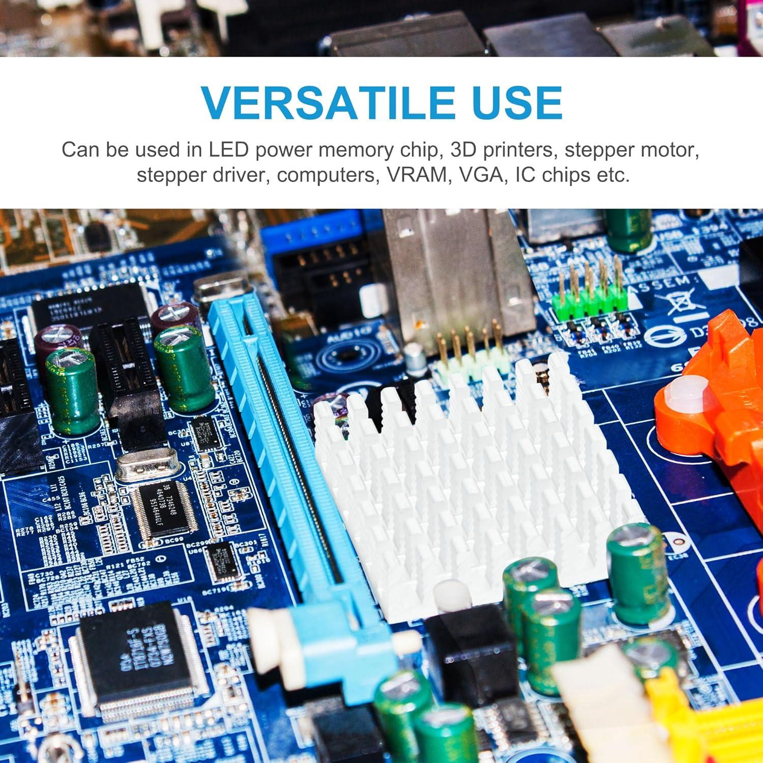 Kit de 10 Disipadores de Calor de Aluminio uxcell 28x28x8mm