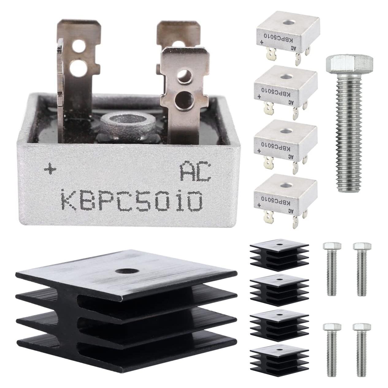 5 Pcs Diodo Rectificador Puente KBPC5010 50A 1000V Monofásico