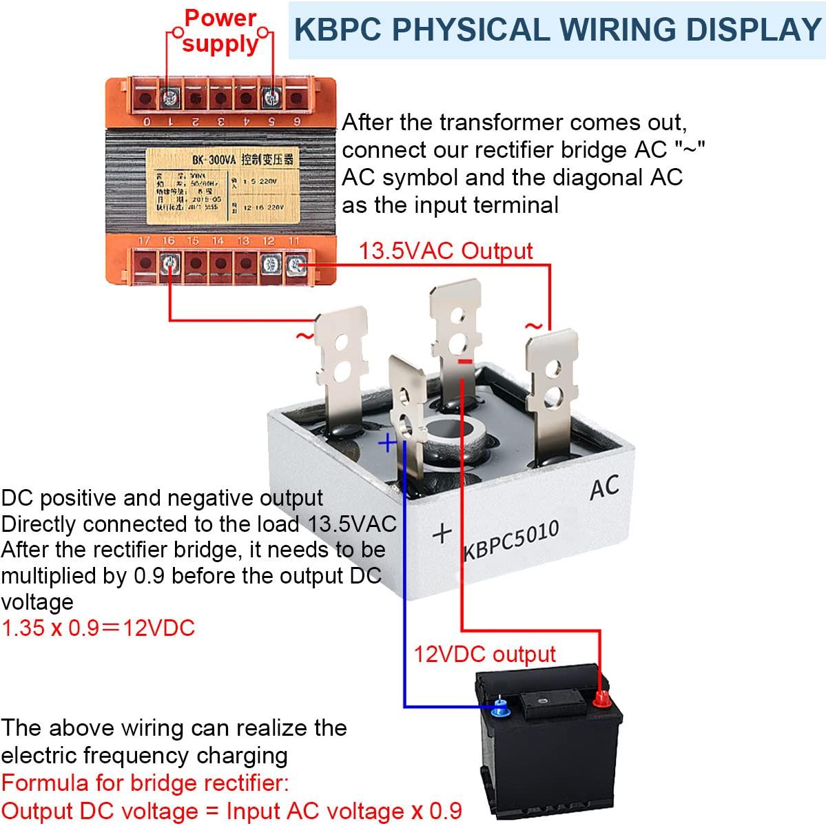 5 Pcs Diodo Rectificador Puente KBPC5010 50A 1000V Monofásico