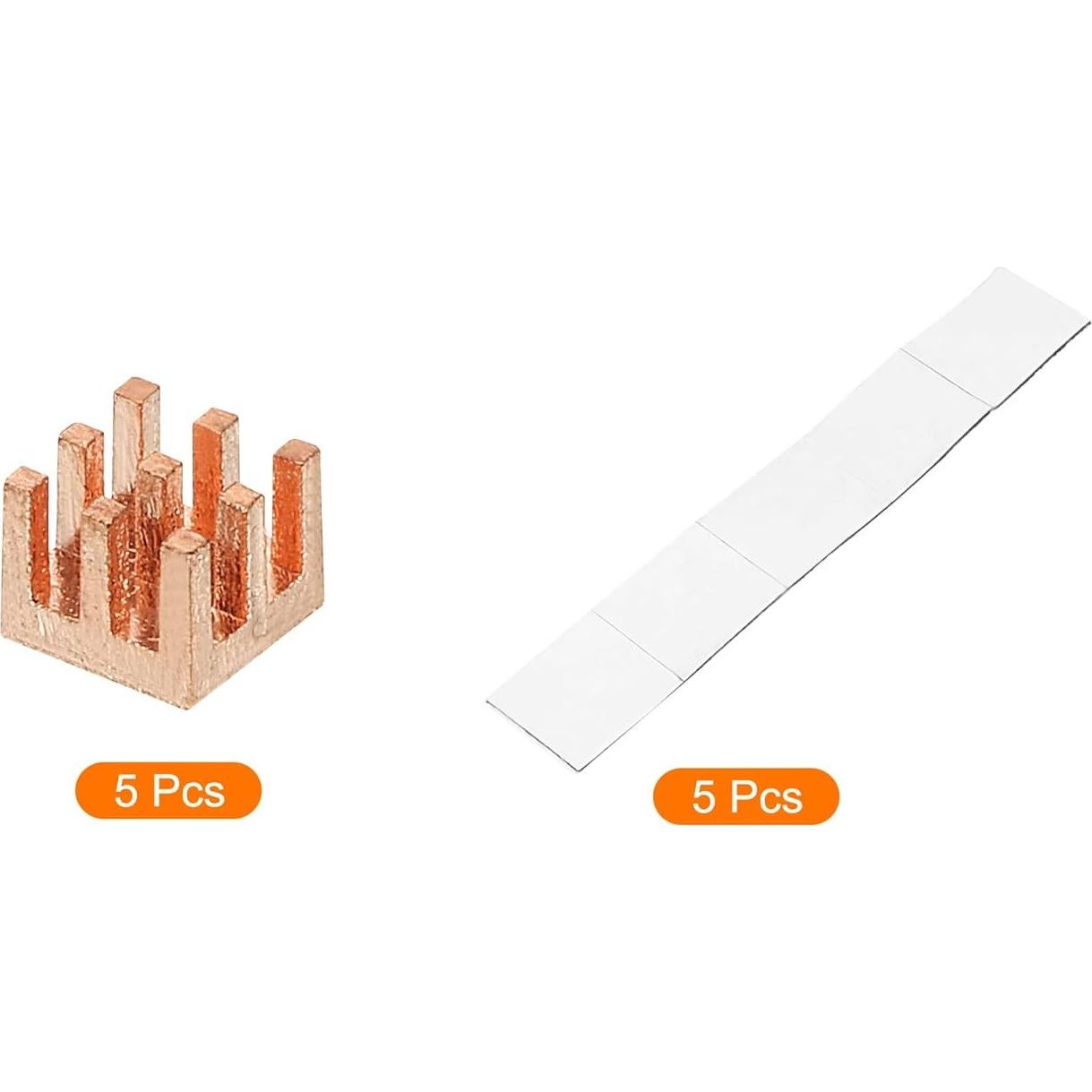 Disipador de Cobre MECCANIXITY 6x6x5mm con Adhesivo - Paquete de 5