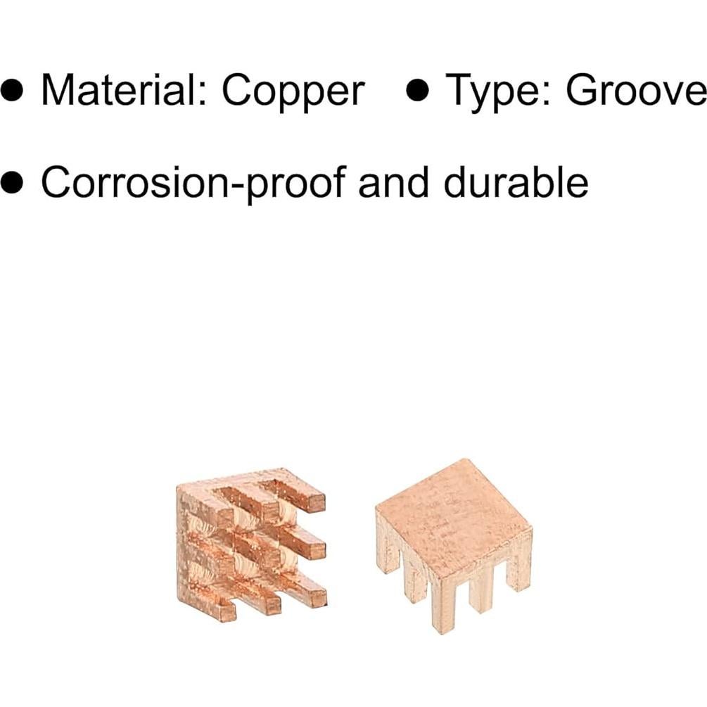 Disipador de Cobre MECCANIXITY 6x6x5mm con Adhesivo - Paquete de 5
