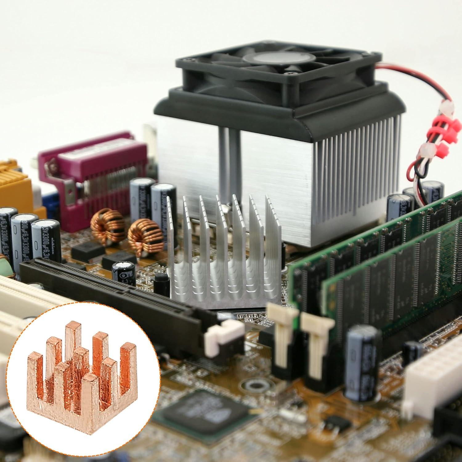 Disipador de Cobre MECCANIXITY 6x6x5mm con Adhesivo - Paquete de 5