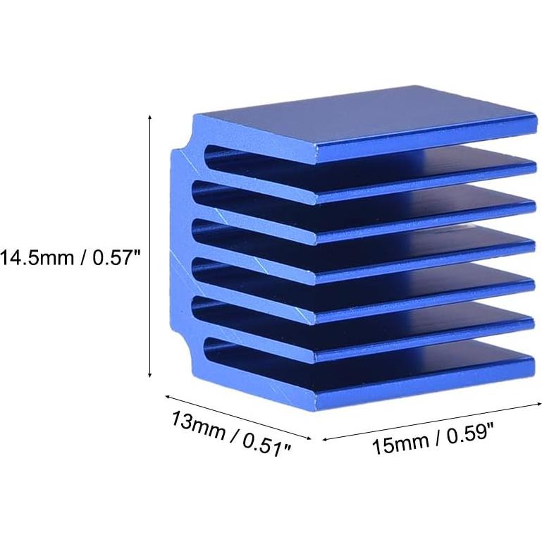 Disipador de Calor Uxcell 15x14.5x13mm para Motor Paso a Paso - 12pcs