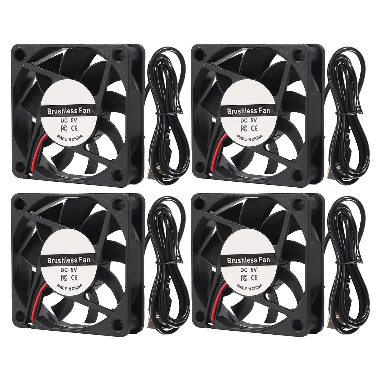 4 Ventiladores USB Sin Escobillas AITAO 6015 60x15mm 5V