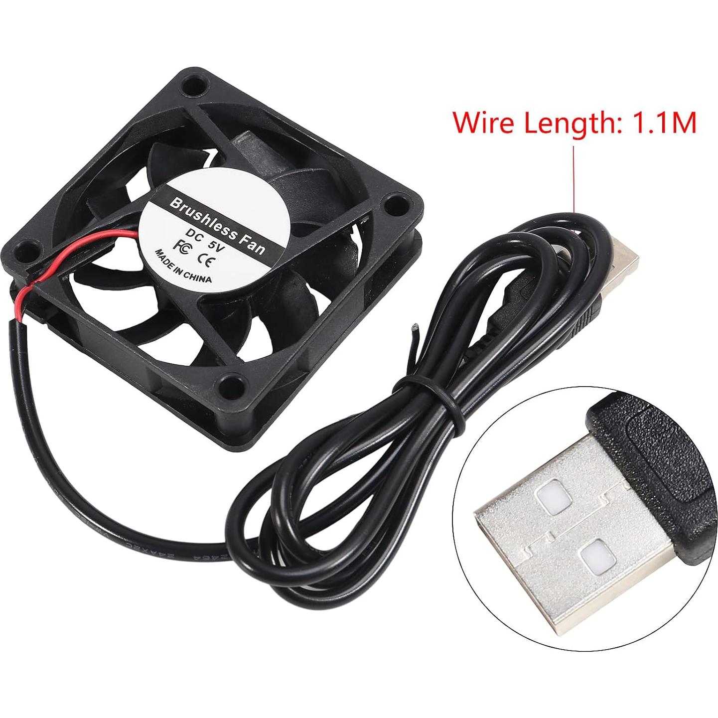 4 Ventiladores USB Sin Escobillas AITAO 6015 60x15mm 5V