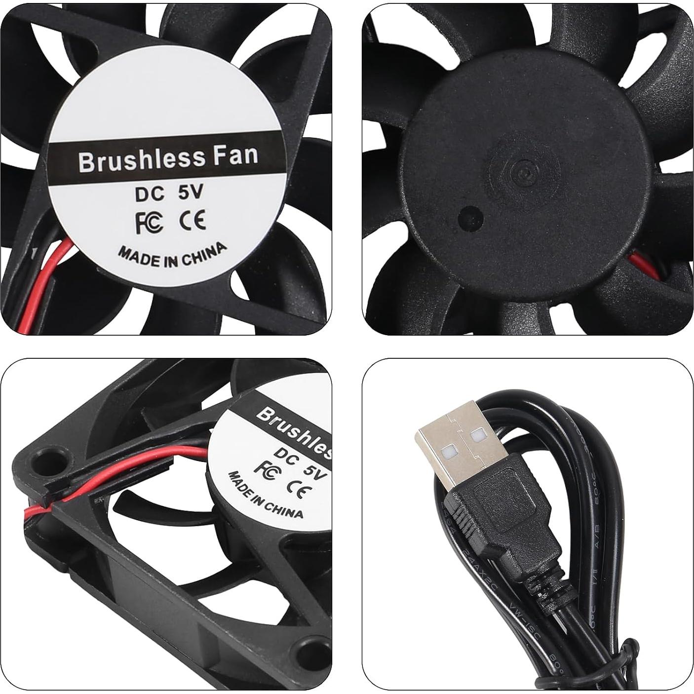 4 Ventiladores USB Sin Escobillas AITAO 6015 60x15mm 5V