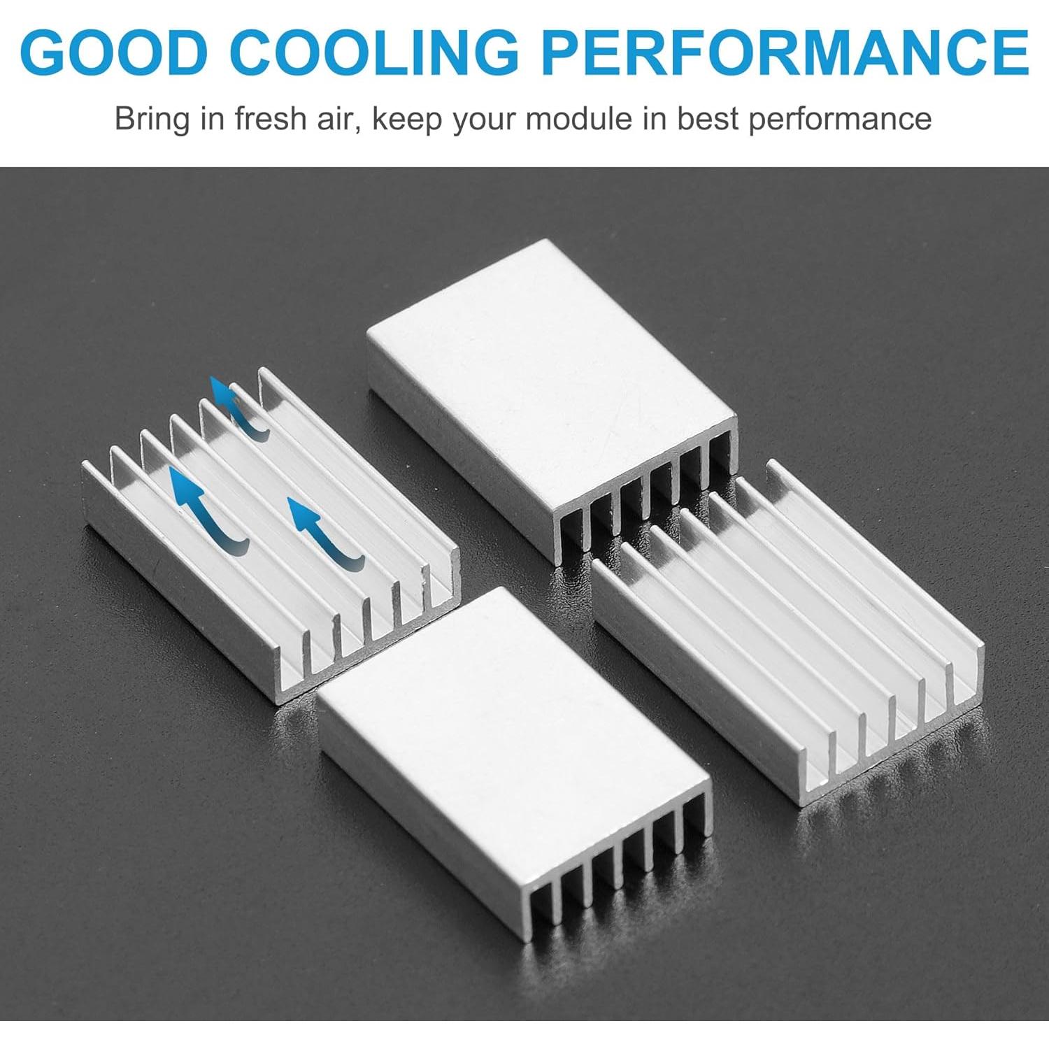 Kit de 20 Disipadores de Calor de Aluminio uxcell 20x14x6mm