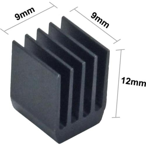20 Disipadores de Aluminio 9x9x12mm con Cinta Adhesiva Térmica