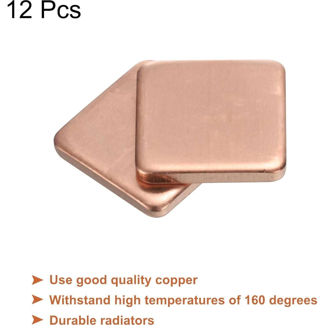 Almohadilla Térmica de Cobre MECCANIXITY 15x15x2mm Paquete de 12