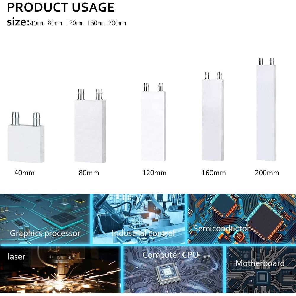 Bloque de Enfriamiento de Agua Clyxgs 40x40mm Aluminio 2pcs