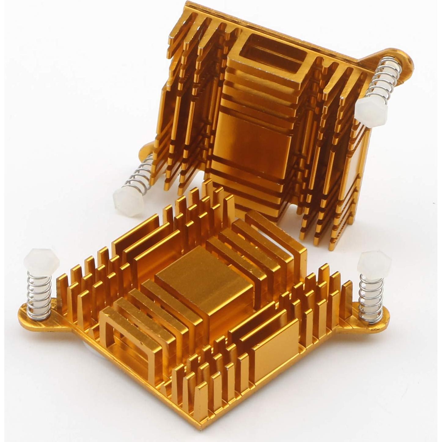 6 Disipadores de Calor de Aluminio Unxuey 38x38mm Dorado