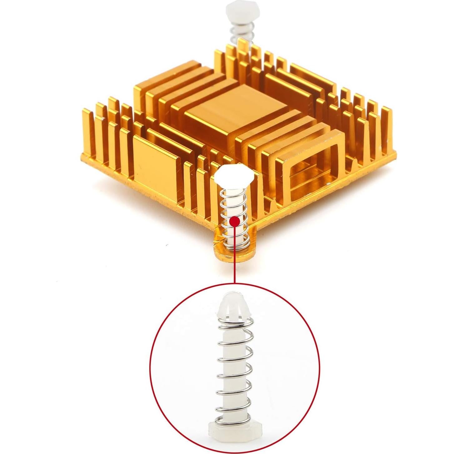 6 Disipadores de Calor de Aluminio Unxuey 38x38mm Dorado