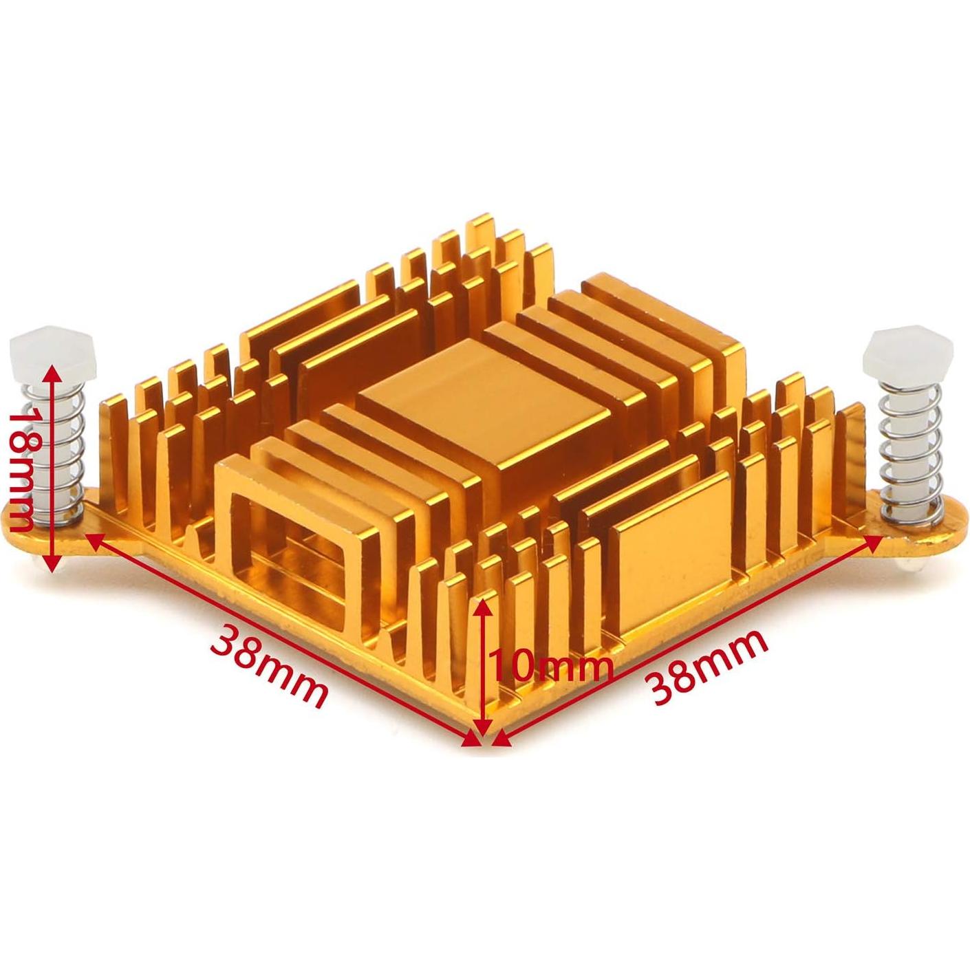 6 Disipadores de Calor de Aluminio Unxuey 38x38mm Dorado