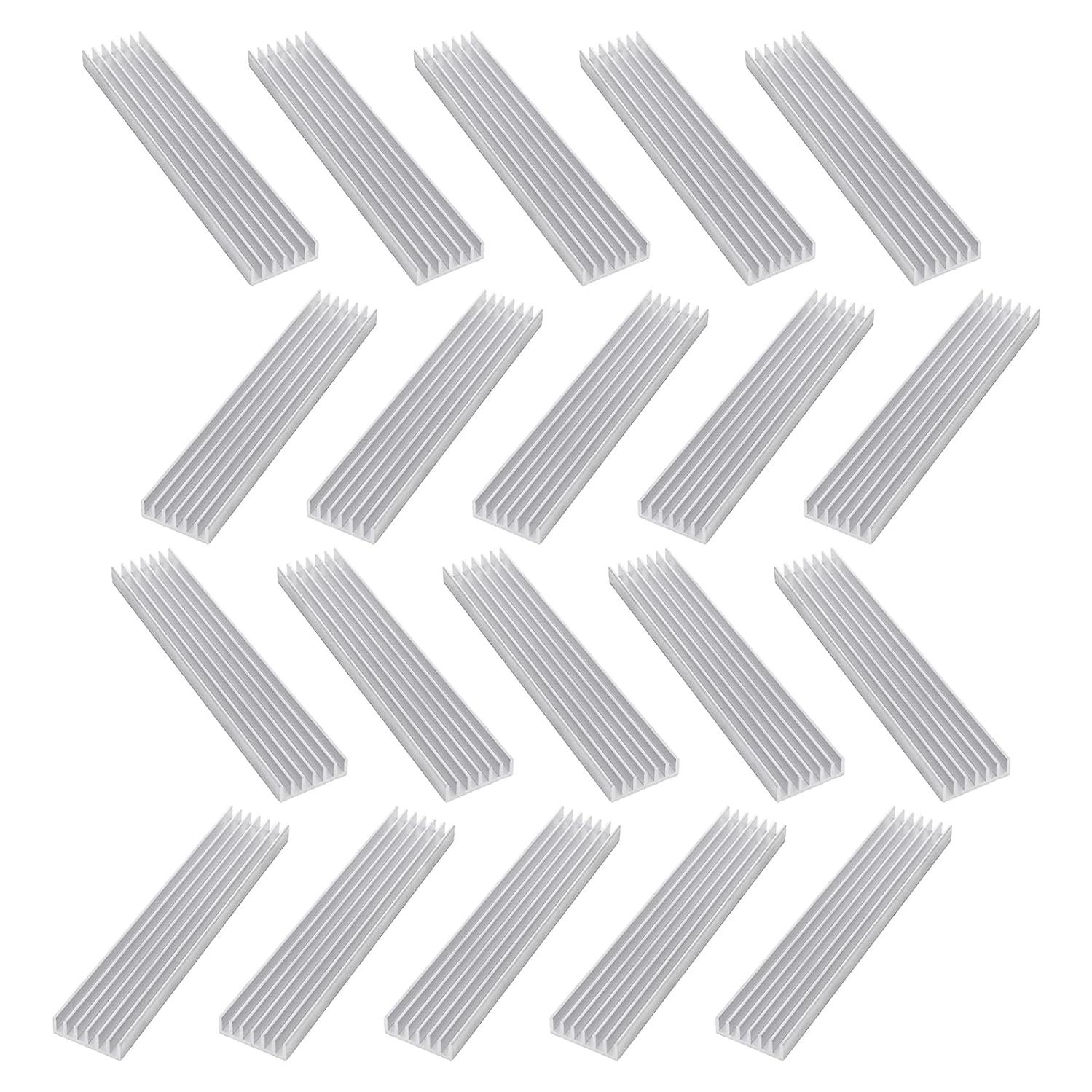 20 Disipadores de Calor Aluminio 100x20x6 mm Unxuey