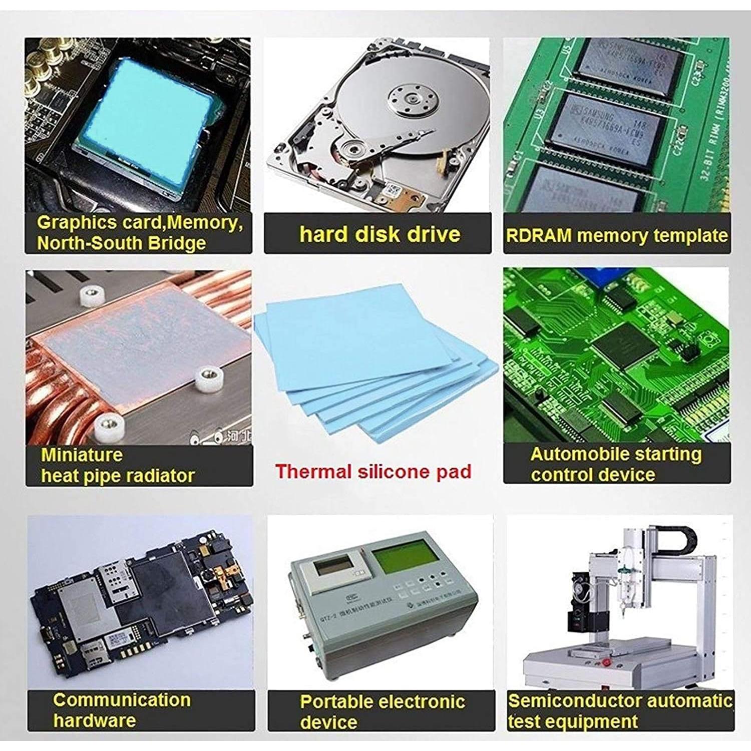 Almohadilla Térmica AIYUNNI 100x100x1.5mm 12 W/mK Silicona