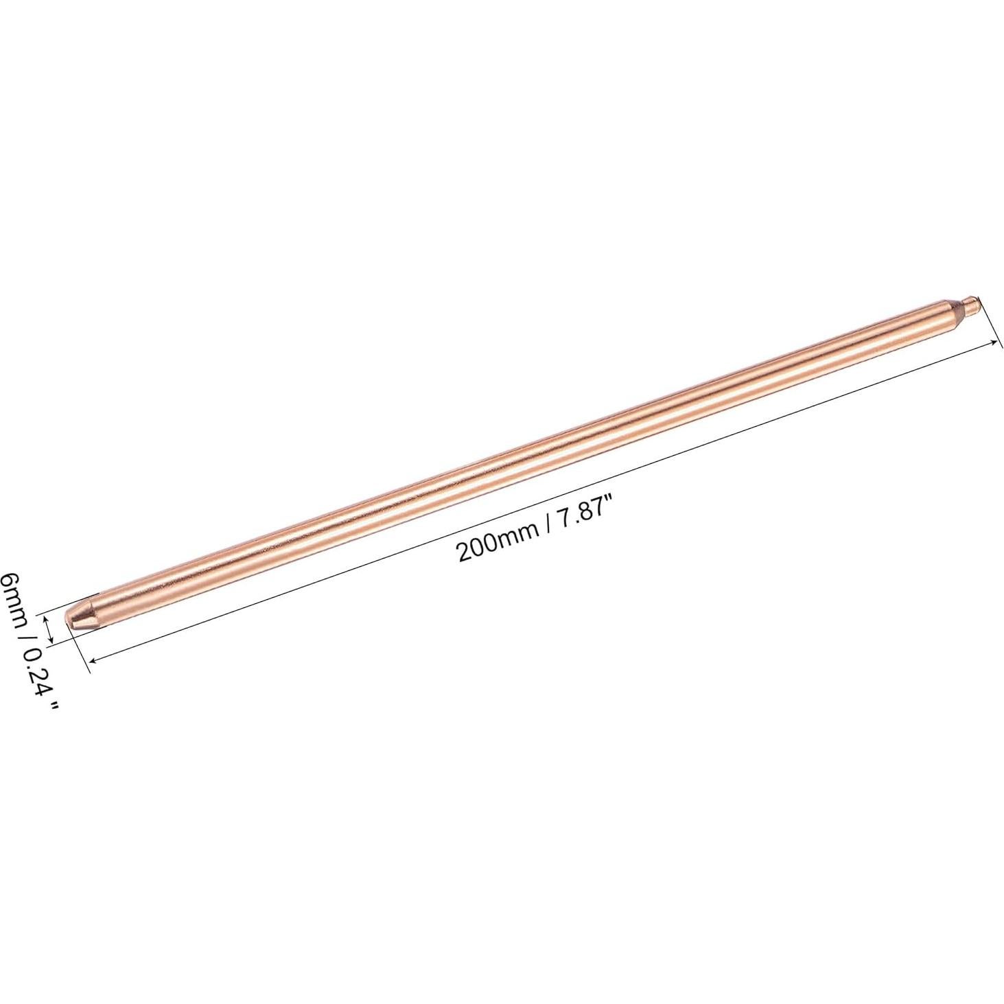 Tubería de Calor Redonda de Cobre uxcell 6mm x 200mm para CPU y GPU