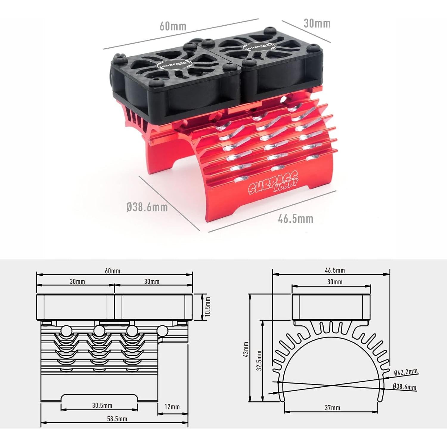 Ventilador de Refrigeración RC Doble 30mm Surpass Hobby 27000RPM