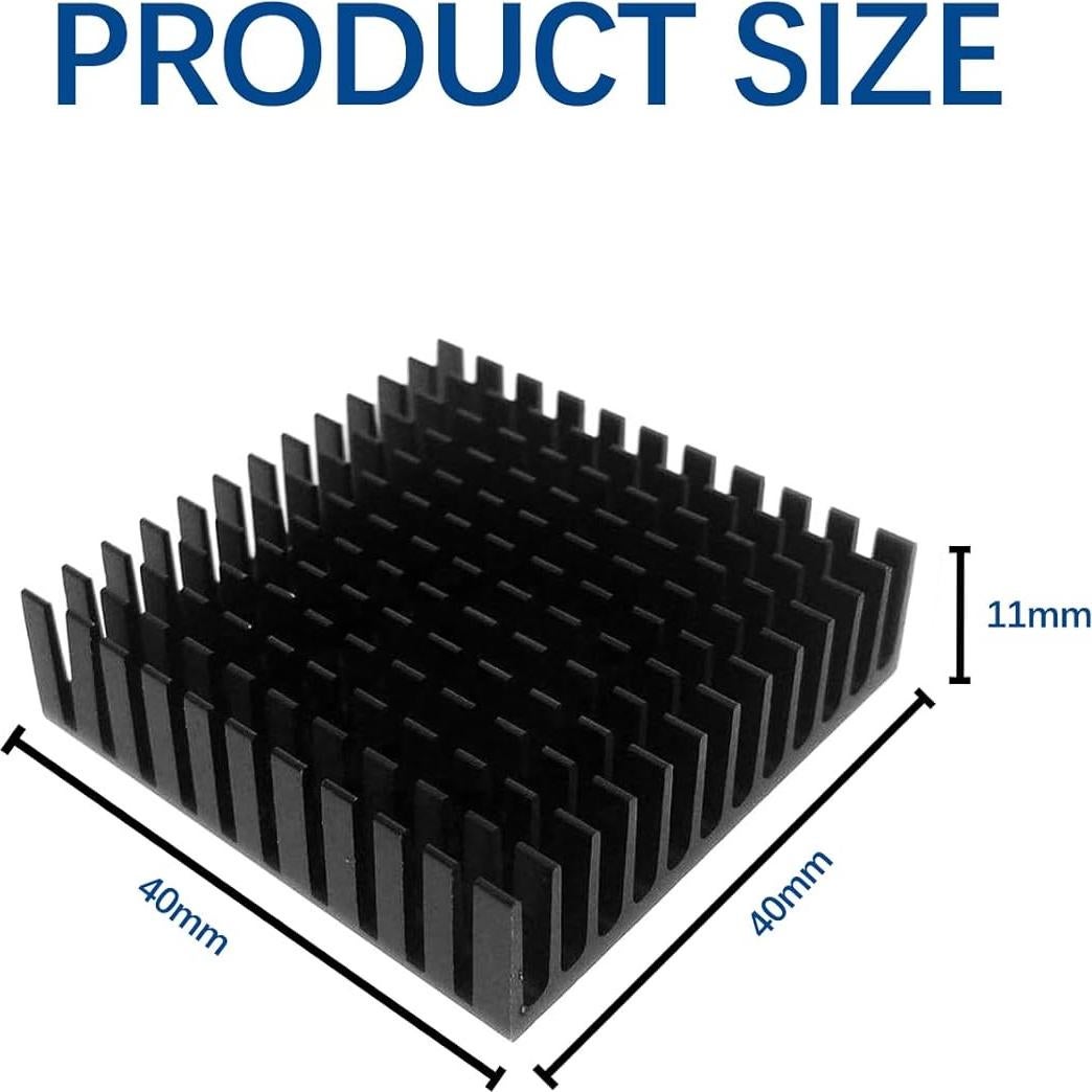 Kit de Disipadores de Calor Gokano 4 Piezas 40x40mm Aluminio Negro