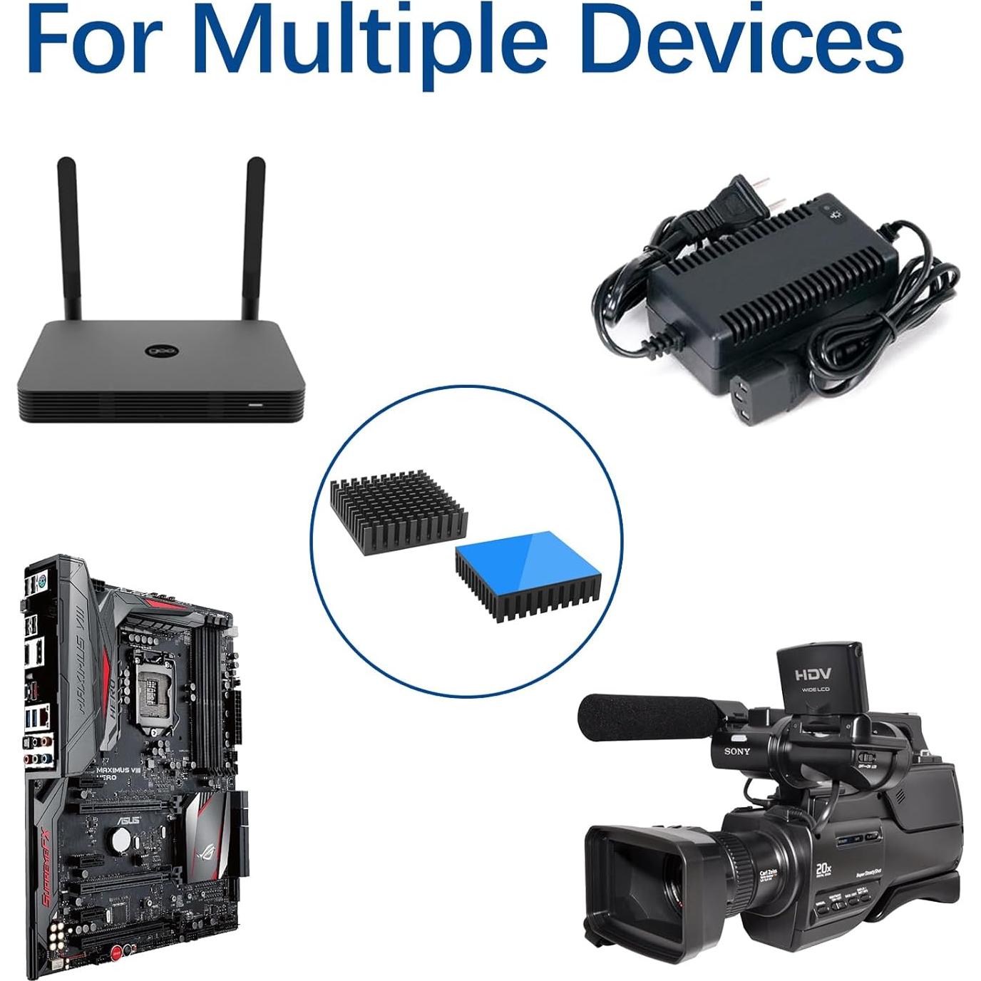 Kit de Disipadores de Calor Gokano 4 Piezas 40x40mm Aluminio Negro