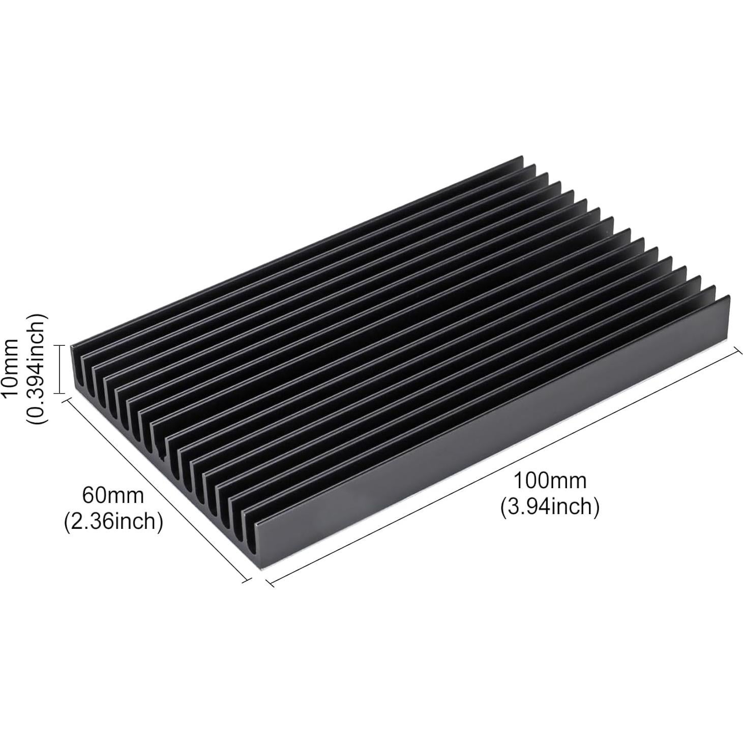 Disipador de Calor 100mm Aluminio Negro + Cinta 3M 8810