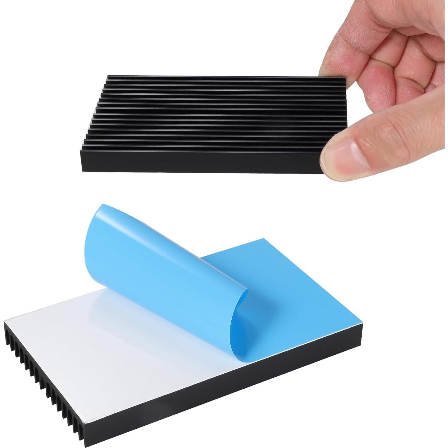 Disipador de Calor 100mm Aluminio Negro + Cinta 3M 8810