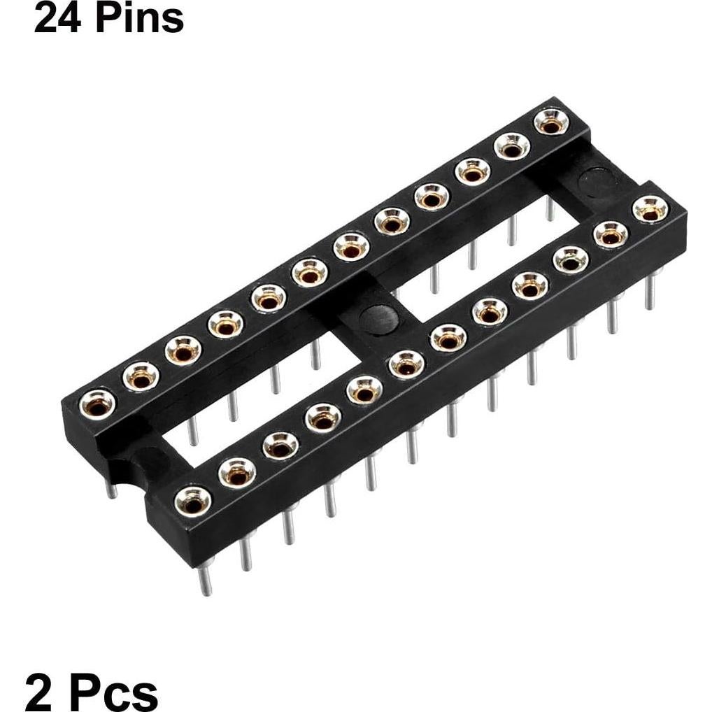 Adaptador Zócalo DIP IC uxcell 2 Piezas 24 Pines 2.54mm