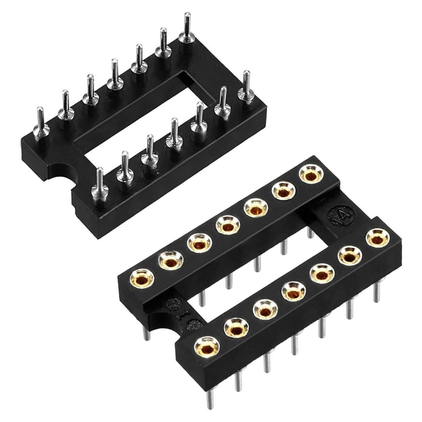 20 Zócalos DIP IC 16 Pines 2.54mm GANASOME para PCB