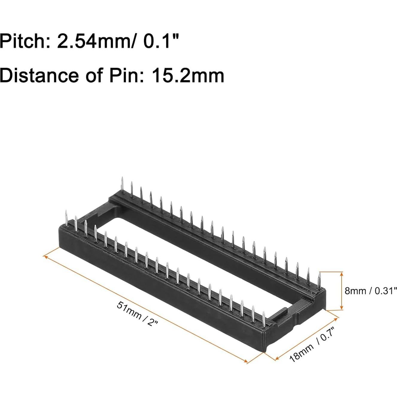 Adaptador Zócalo Chip DIP IC 40 Pines 2.54mm MECCANIXITY - 8 Pcs