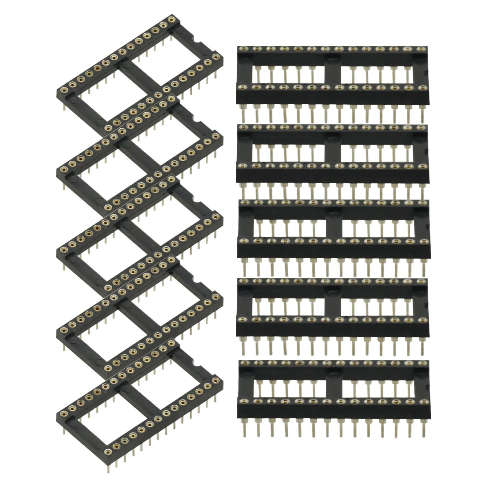 Conector DIP de Soldadura Redondo 28 Pines 2.54mm - 10 Pcs