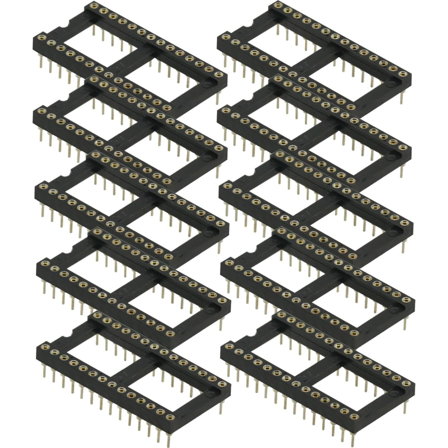 Conector DIP de Soldadura Redondo 28 Pines 2.54mm - 10 Pcs