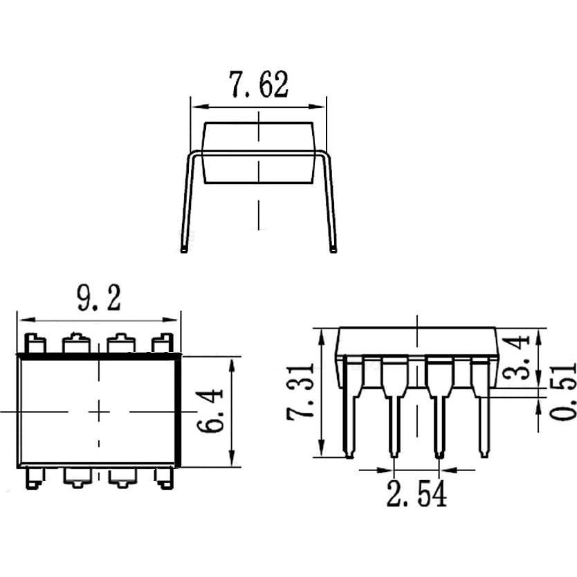 Adaptador de zócalo de prueba IC DIP 6 pines YEGAFE 5Pcs