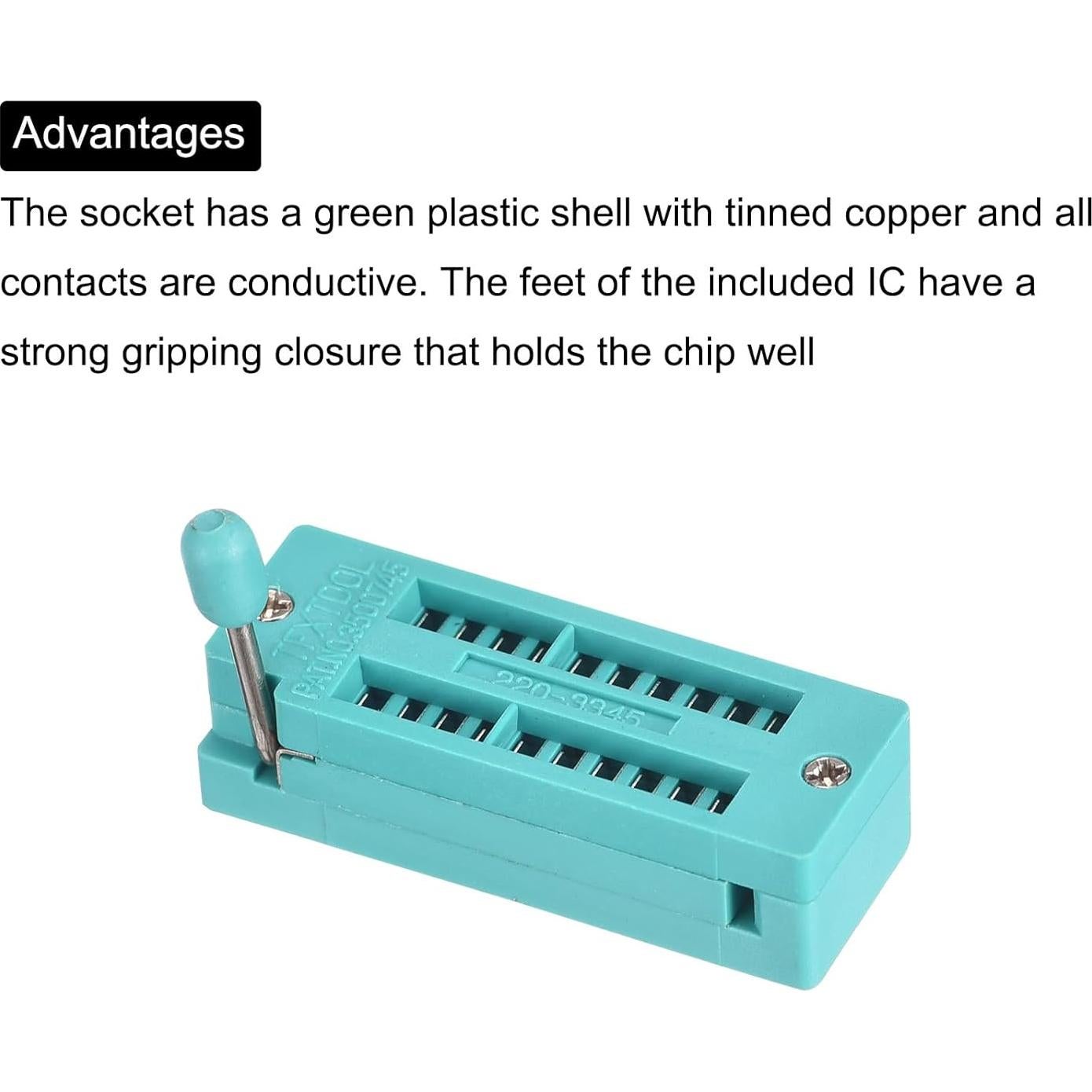 Zócalo de Prueba ZIF IC Universal PATIKIL 20 Pines 3.0mm - Paquete de 5