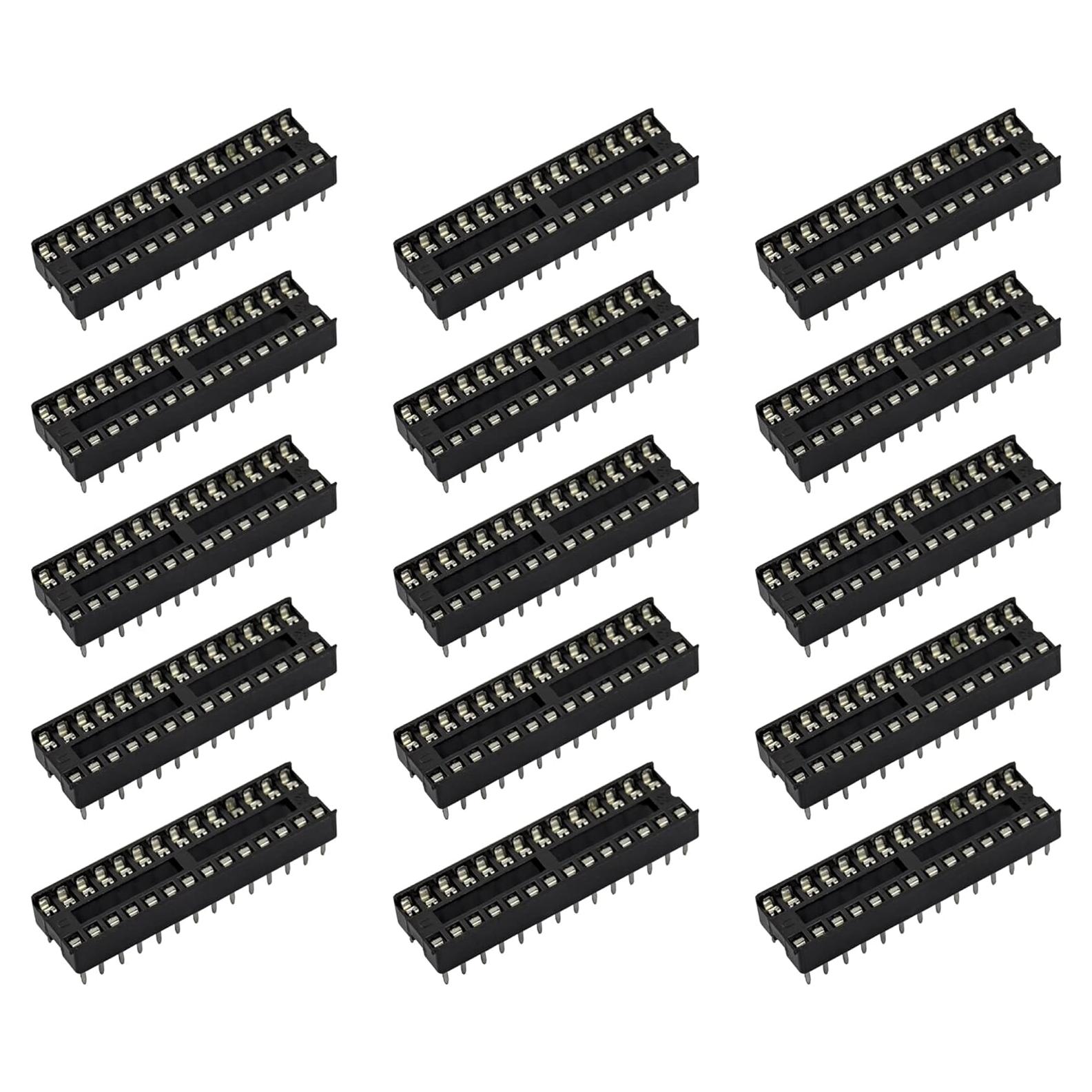 15 Zócalos DIP IC 28 Pines Doble Fila 2.54mm Jujinglobal