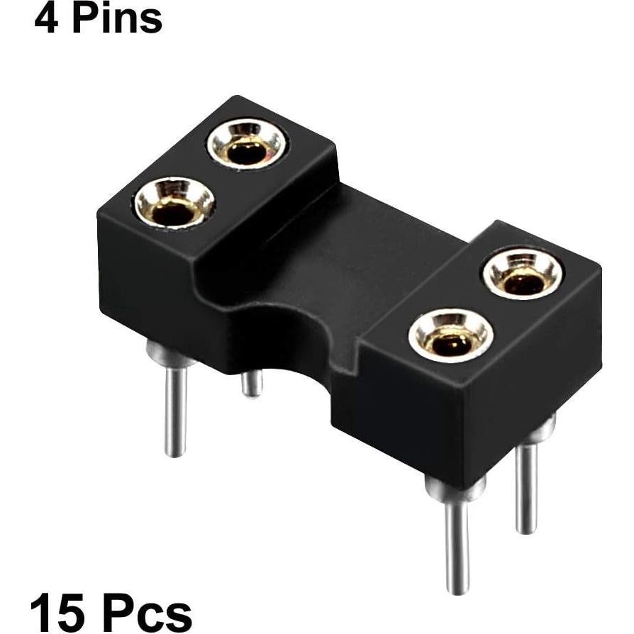 Zócalo IC DIP uxcell 15pcs 2.54mm 4 Pines Soldadura