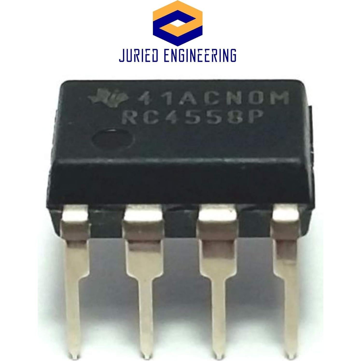 Amplificador Operacional Doble RC4558P Juried Engineering DIP 8 Pines