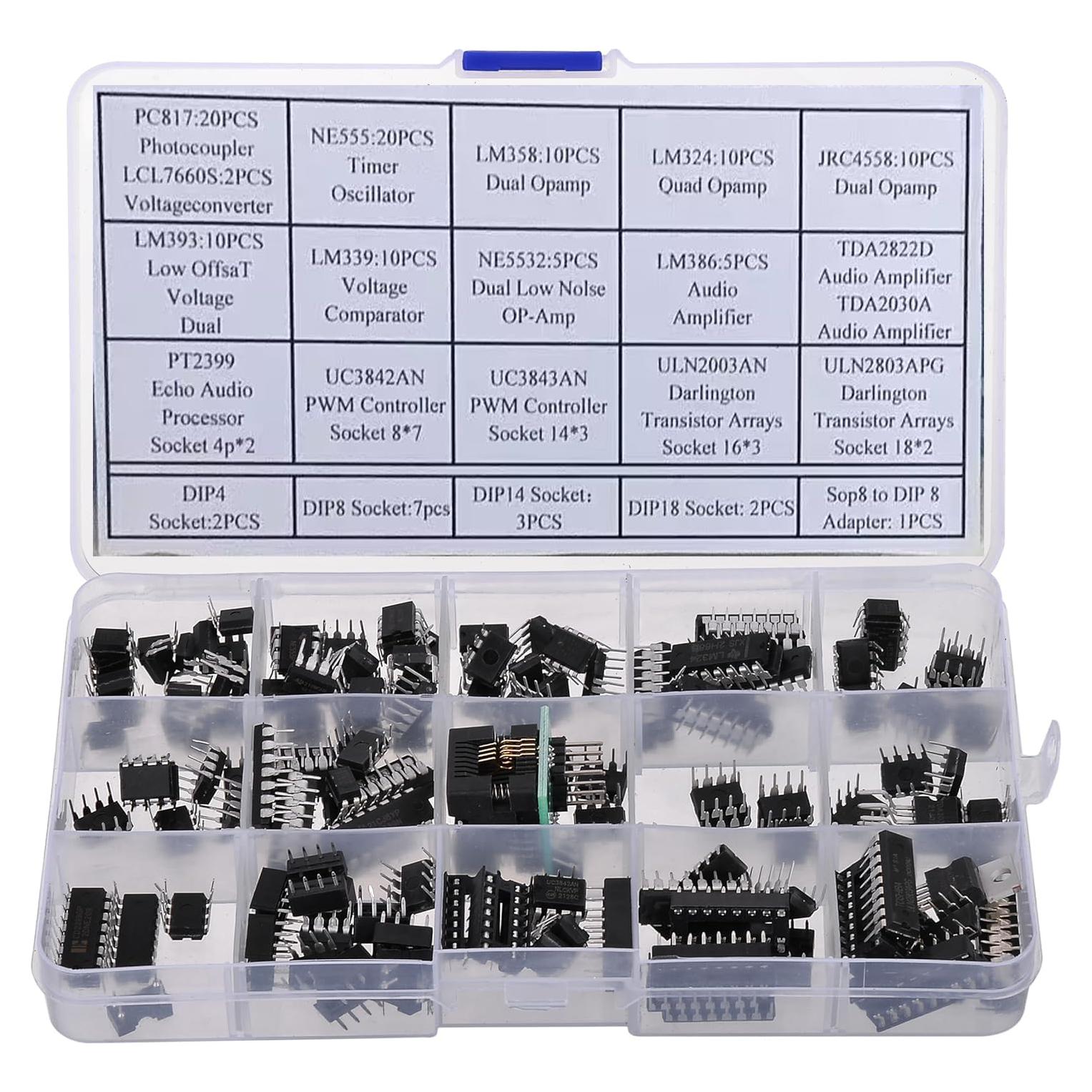 Kit de 150 ICs BAITHNA: Opamp, Timer, Darlington, Photocoupler