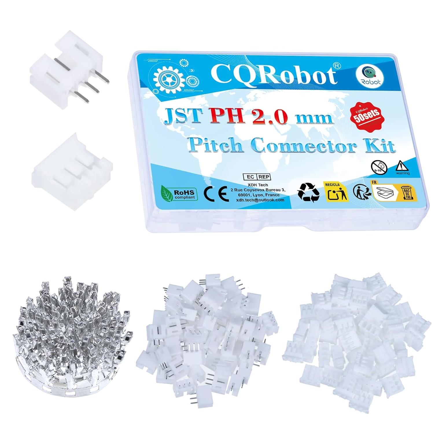 Conector JST PH 2.0 mm 50 Juegos 250 Piezas Crimpado