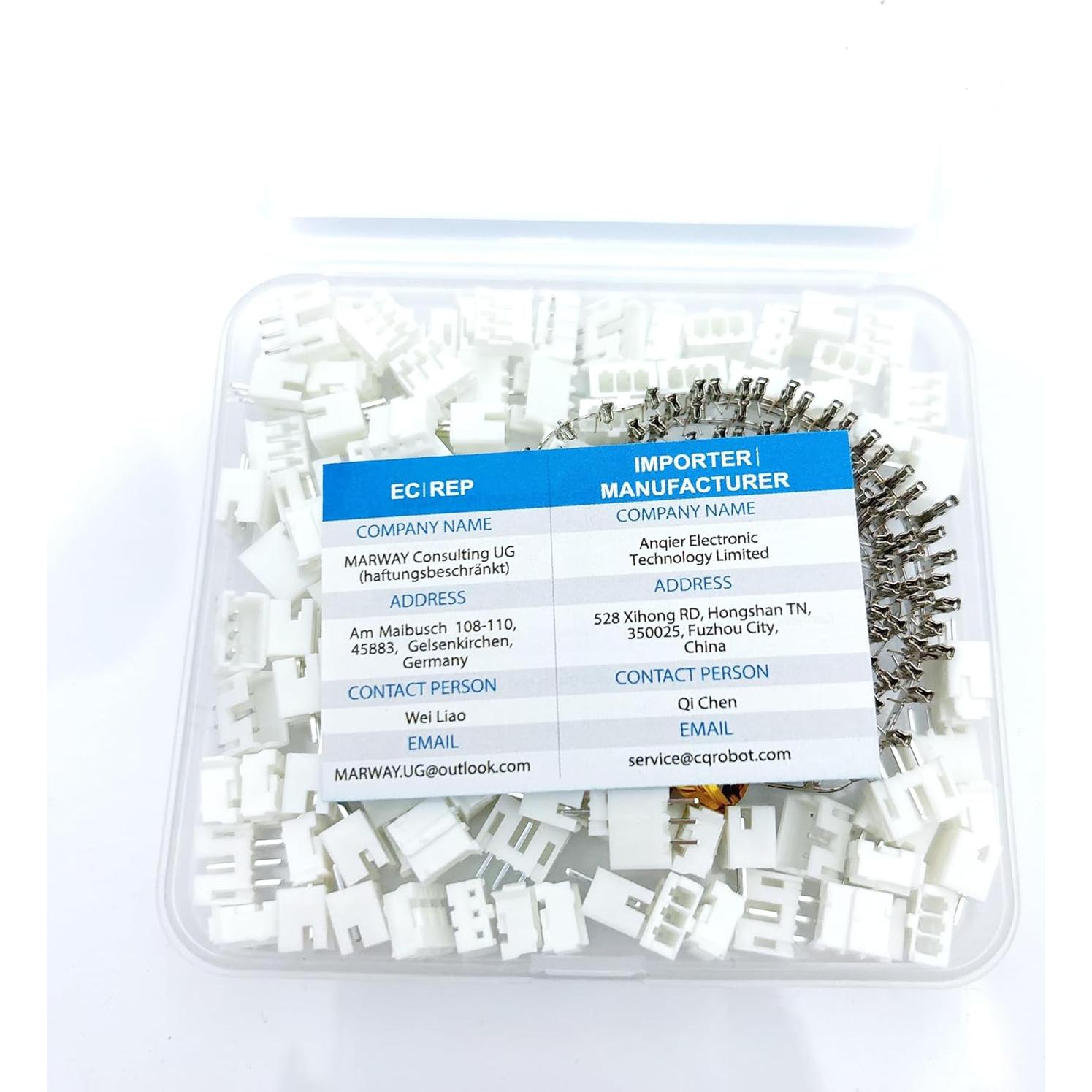 Conector JST PH 2.0 mm 50 Juegos 250 Piezas Crimpado