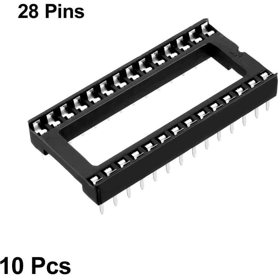 Zócalo IC DIP 28 Pines uxcell 2.54mm para Placa PCB - 10pcs