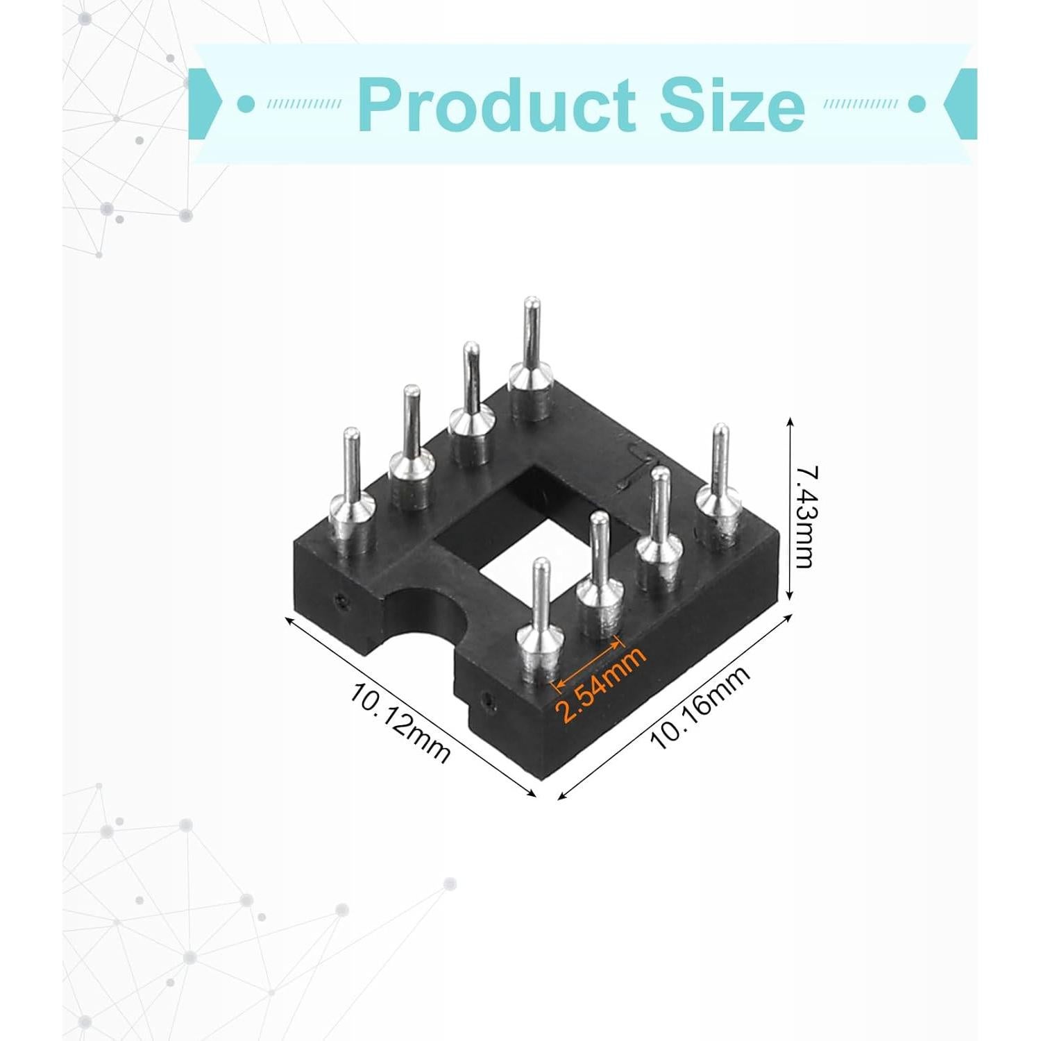 Adaptador de Zócalo DIP IC 8 Pines MECCANIXITY 30 Pcs 2.54mm