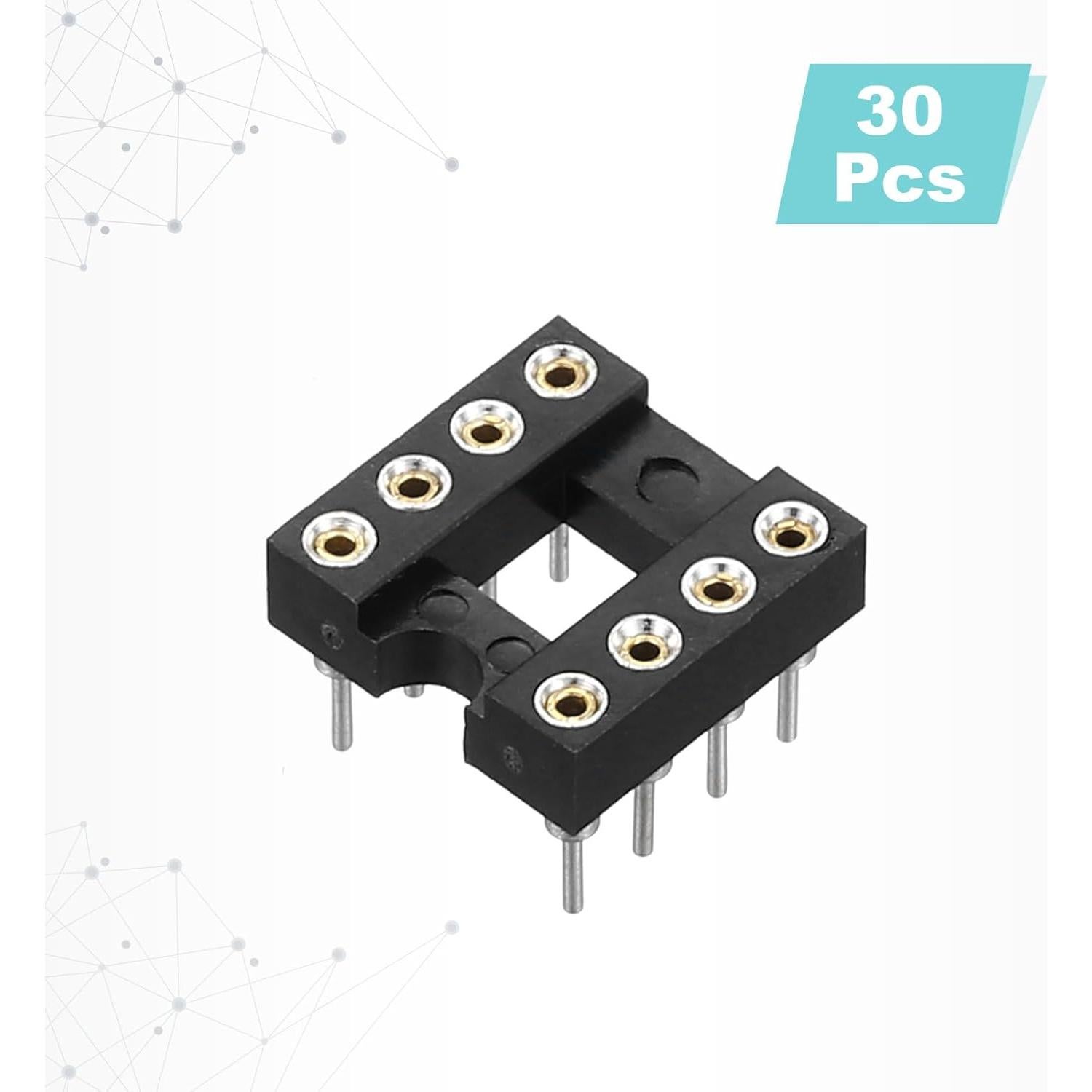Adaptador de Zócalo DIP IC 8 Pines MECCANIXITY 30 Pcs 2.54mm