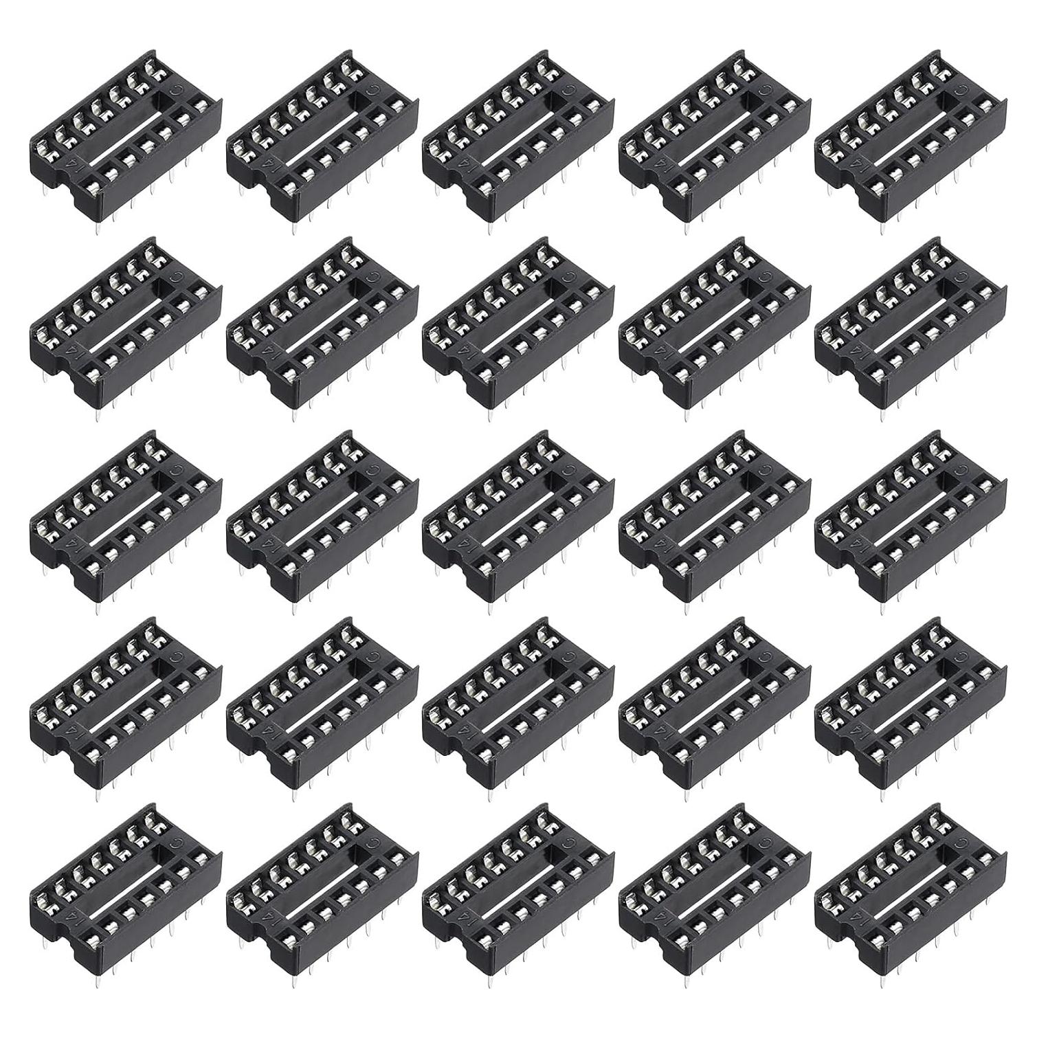 Adaptador de Zócalo DIP IC 14 Pines MECCANIXITY 80 Pcs 2.54mm