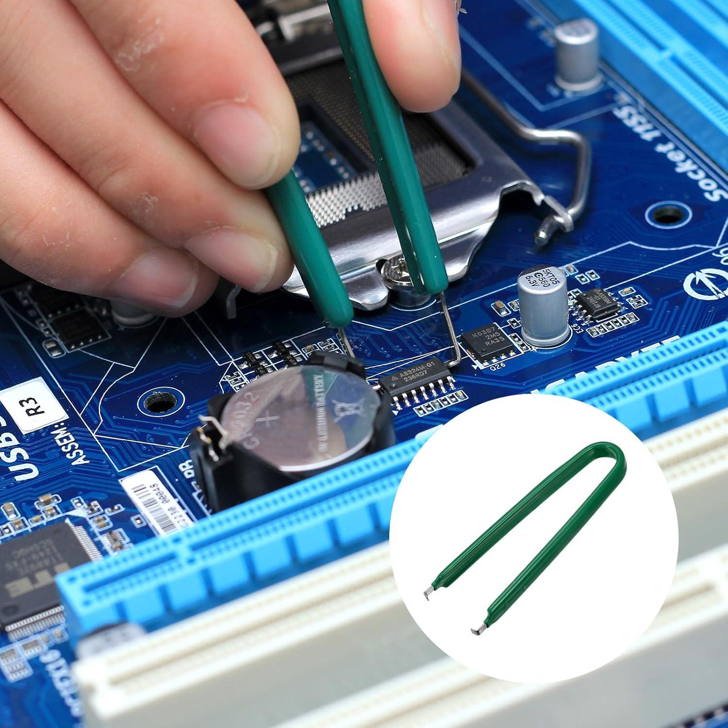 Extractor de Chips IC uxcell Acero Inoxidable Mango Aislante Verde