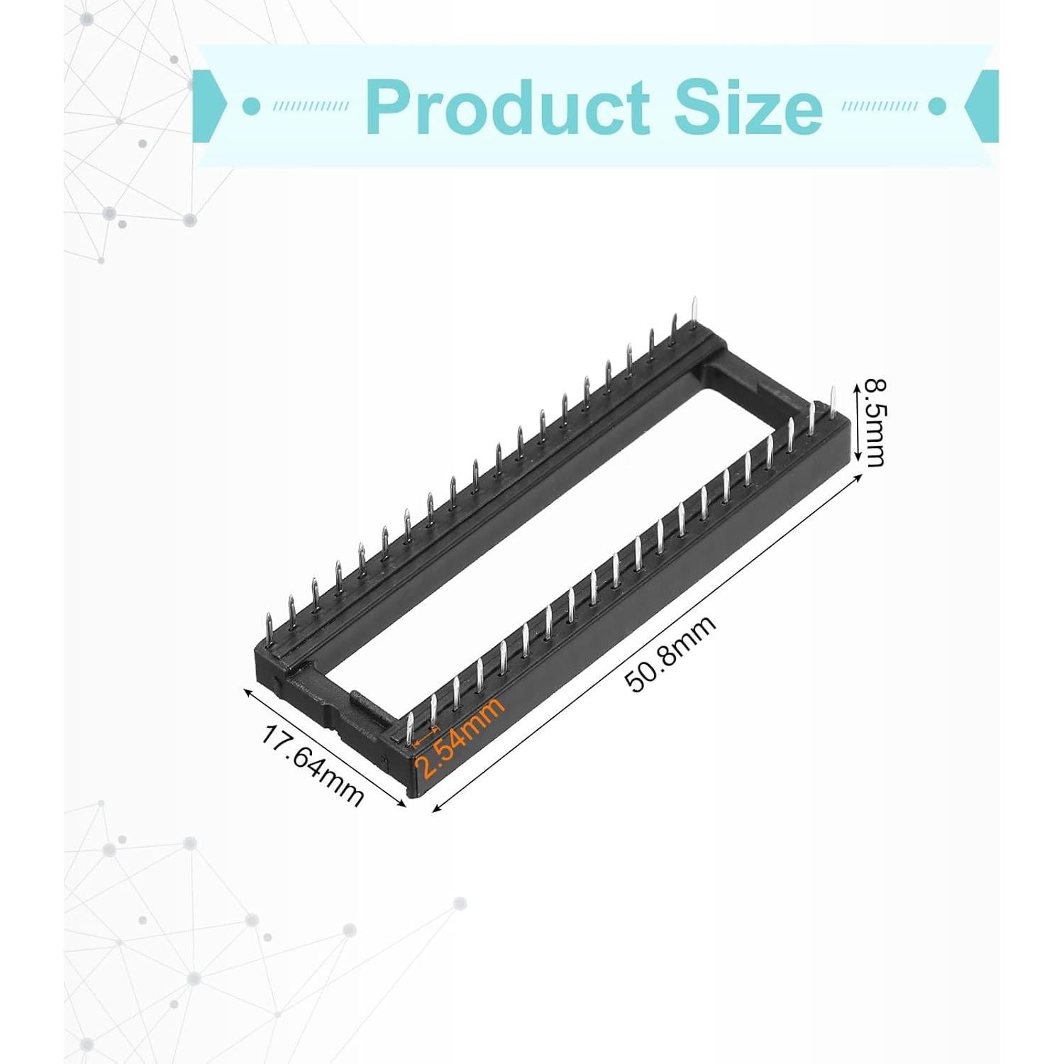 Adaptador de Zócalo DIP IC 10 Pcs MECCANIXITY 2.54mm Negro