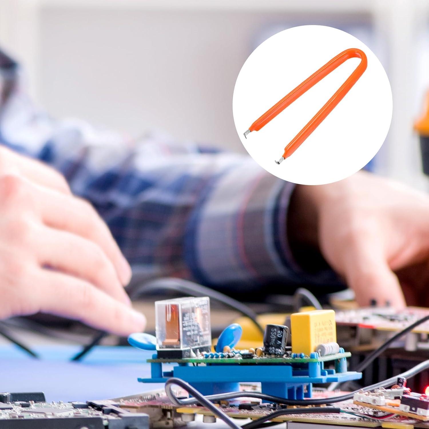 Extractor de Chips IC uxcell Acero Inoxidable 2 Piezas Naranja